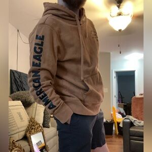 American Eagle Outfitters Men's Brown Hoodie